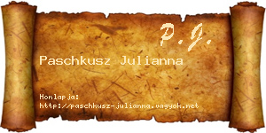 Paschkusz Julianna névjegykártya